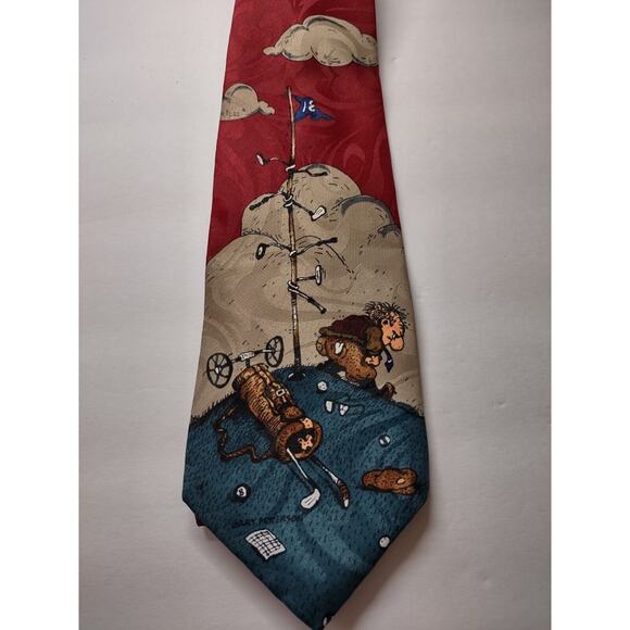 Balancine Hot Cakes Tie- Frustrated Golfer Art By Gary Patterson In Package - Picture 7 of 10